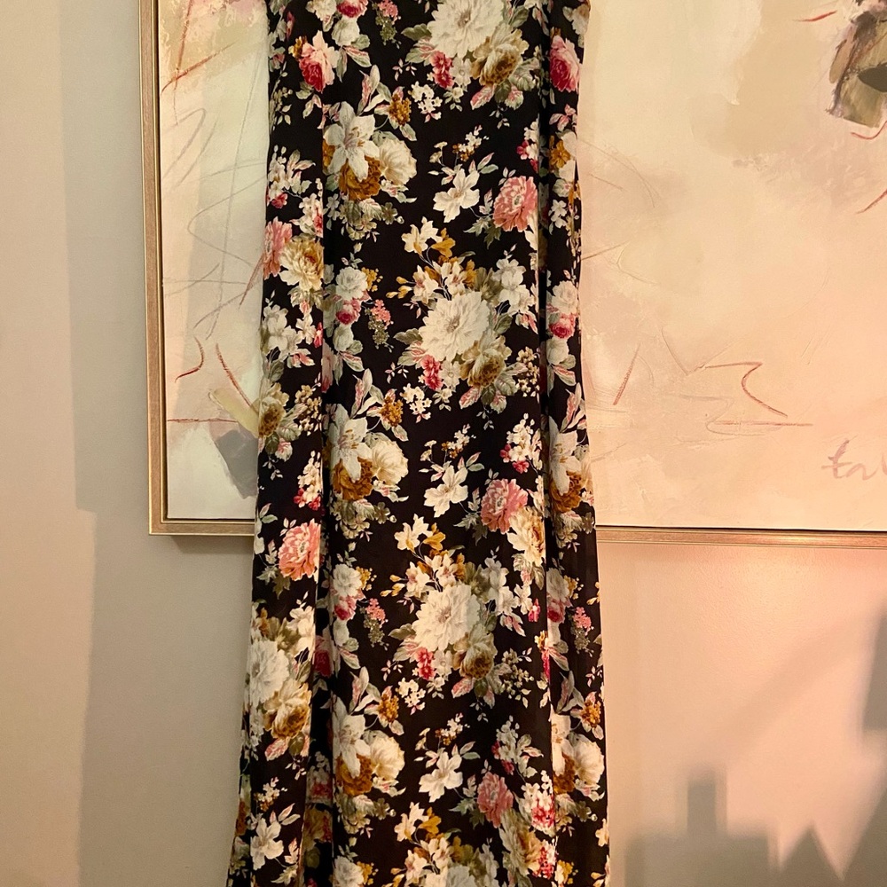 SHEIN Black Floral Maxi Dress
